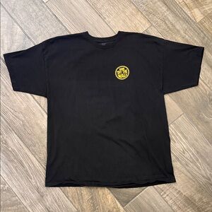 Vans Black Short Sleeve T Shirt w Yellow Graphic Logo XXL